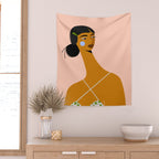 Green Hair Clip Wall Tapestry Gallery Image 2