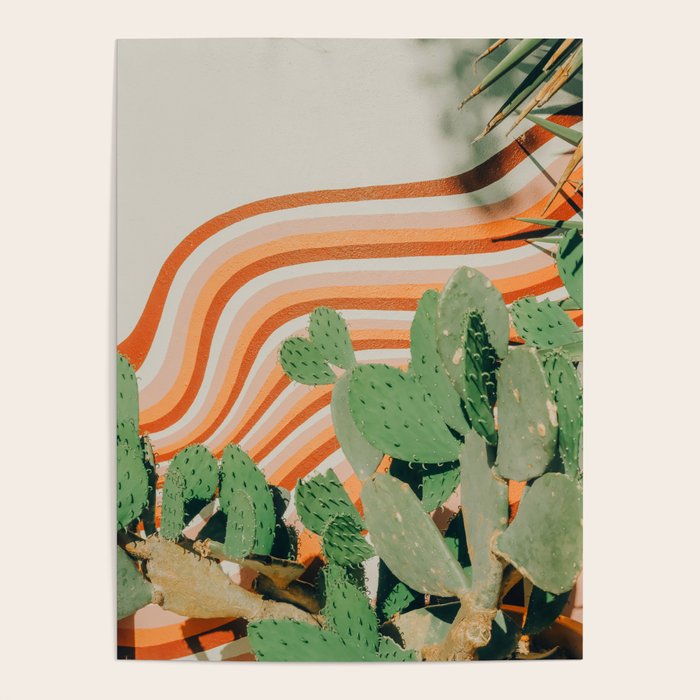 Retro Cactus Mural, Austin Texas Poster Gallery Image 1