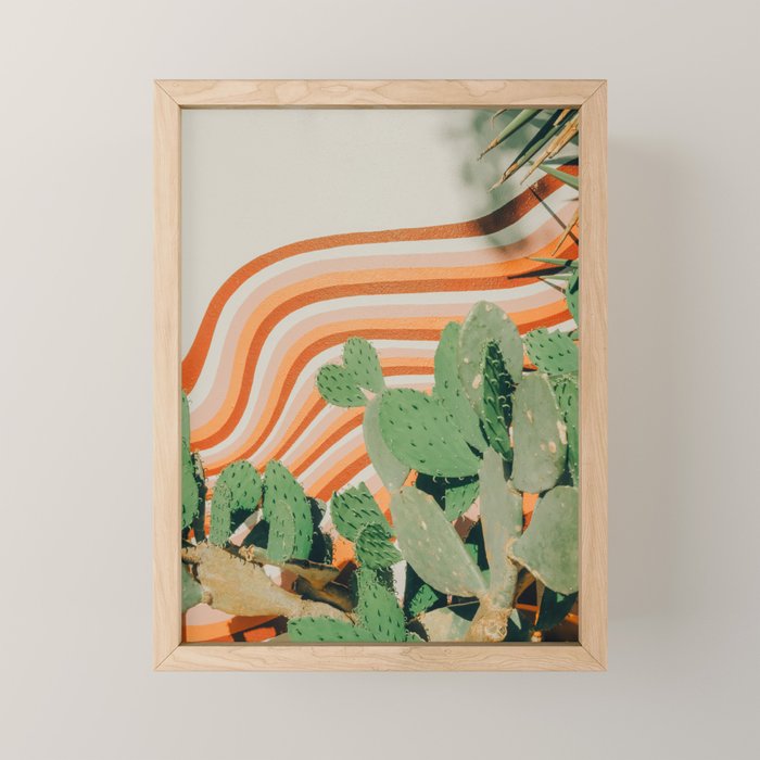 Retro Cactus Mural, Austin Texas Mini Art Print Gallery Image 1