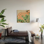 Retro Cactus Mural, Austin Texas Wood Wall Art Gallery Image 2