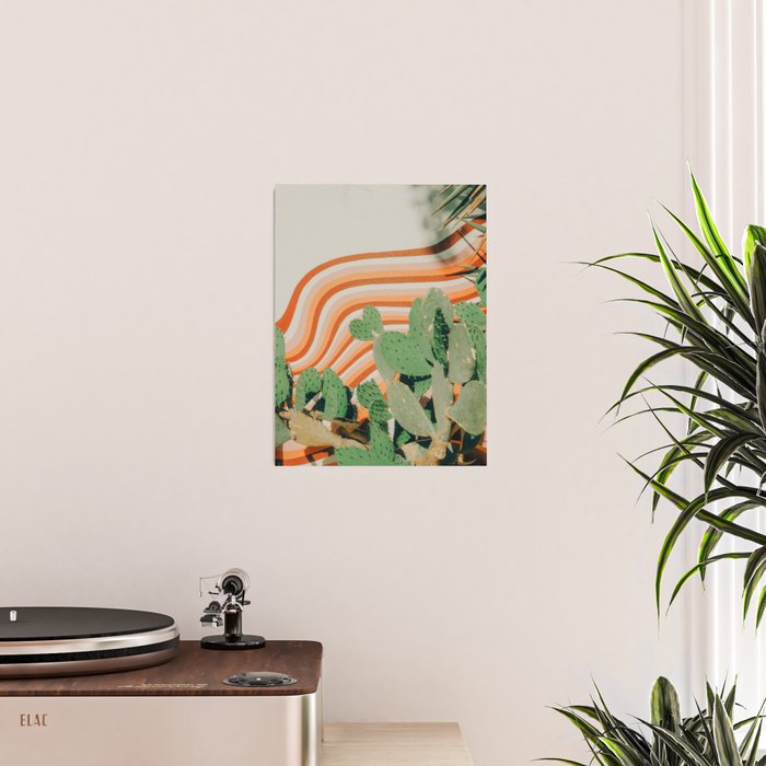 Retro Cactus Mural, Austin Texas Poster Gallery Image 2