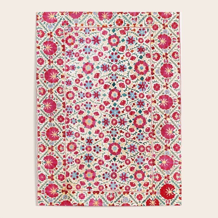 Kermina Suzani South West Uzbekistan Embroidery Print Poster Gallery Image 4