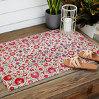 Kermina Suzani South West Uzbekistan Embroidery Print Outdoor Rug Gallery Image 2