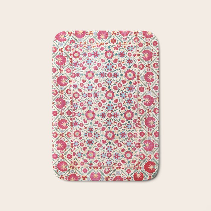 Kermina Suzani South West Uzbekistan Embroidery Print Bath Mat Gallery Image 1