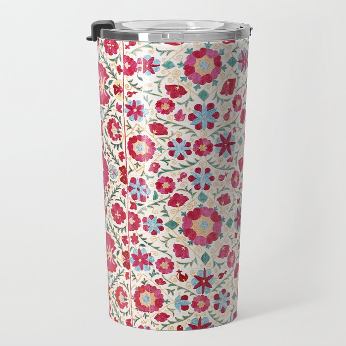 Kermina Suzani South West Uzbekistan Embroidery Print Travel Mug Gallery Image 3