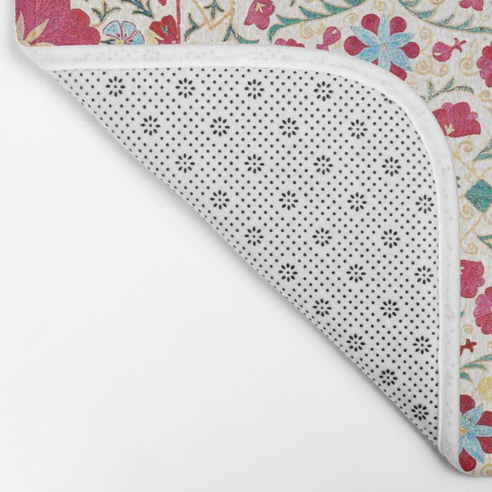 Kermina Suzani South West Uzbekistan Embroidery Print Bath Mat Gallery Image 2