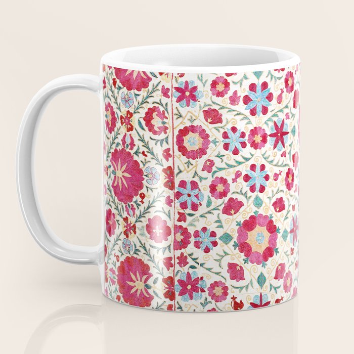 Kermina Suzani South West Uzbekistan Embroidery Print Coffee Mug Gallery Image 3