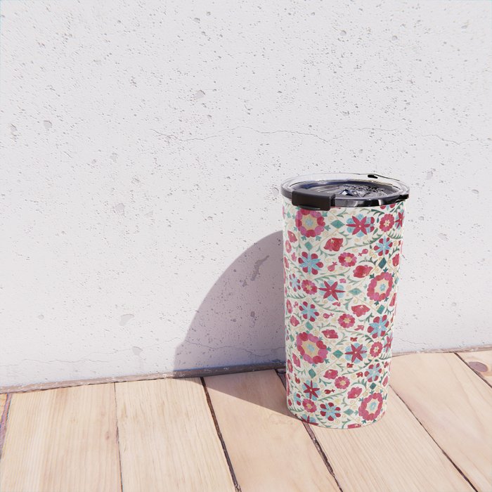 Kermina Suzani South West Uzbekistan Embroidery Print Travel Mug Gallery Image 4