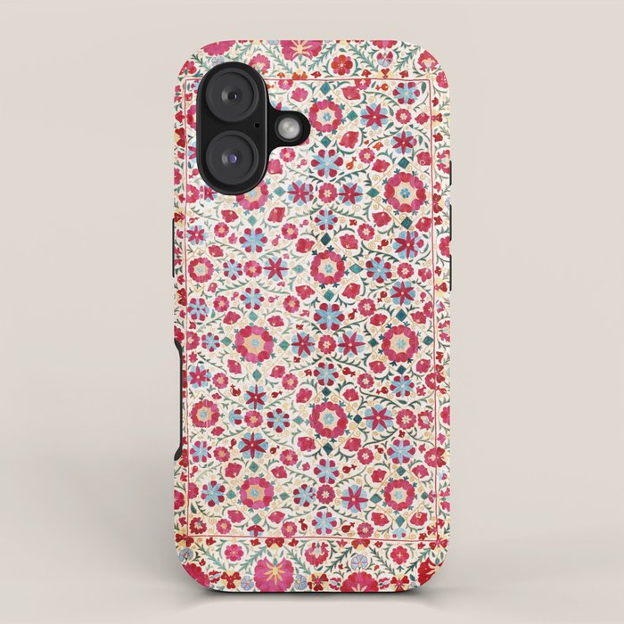 Kermina Suzani South West Uzbekistan Embroidery Print iPhone Case Gallery Image 1