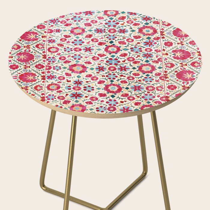 Kermina Suzani South West Uzbekistan Embroidery Print Side Table Gallery Image 2