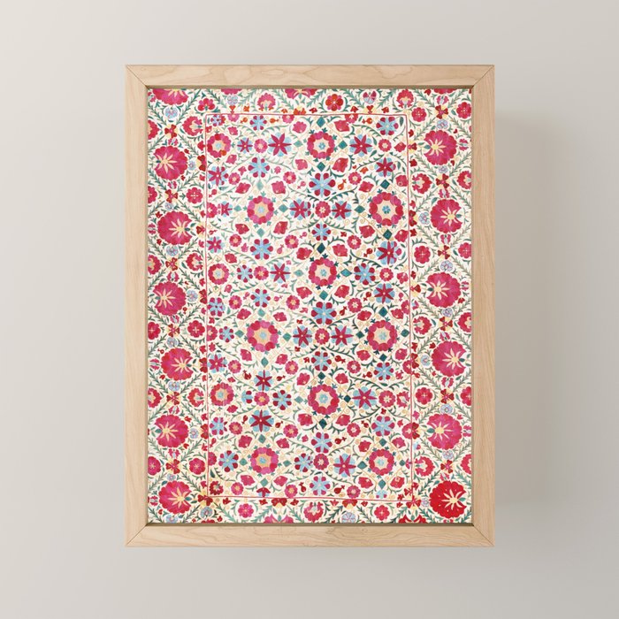 Kermina Suzani South West Uzbekistan Embroidery Print Mini Art Print Gallery Image 1