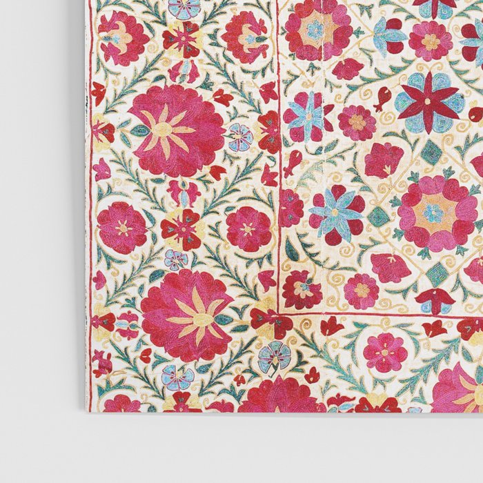 Kermina Suzani South West Uzbekistan Embroidery Print Poster Gallery Image 3