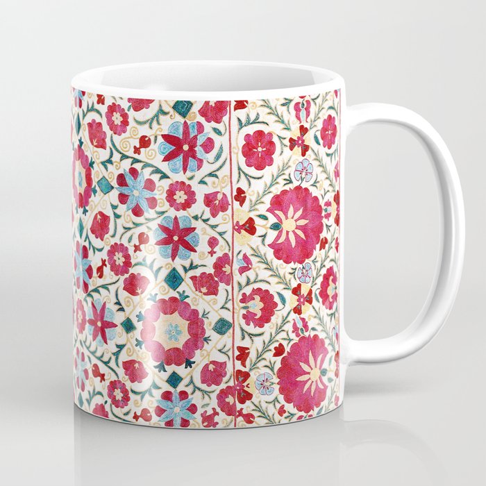 Kermina Suzani South West Uzbekistan Embroidery Print Coffee Mug Gallery Image 1