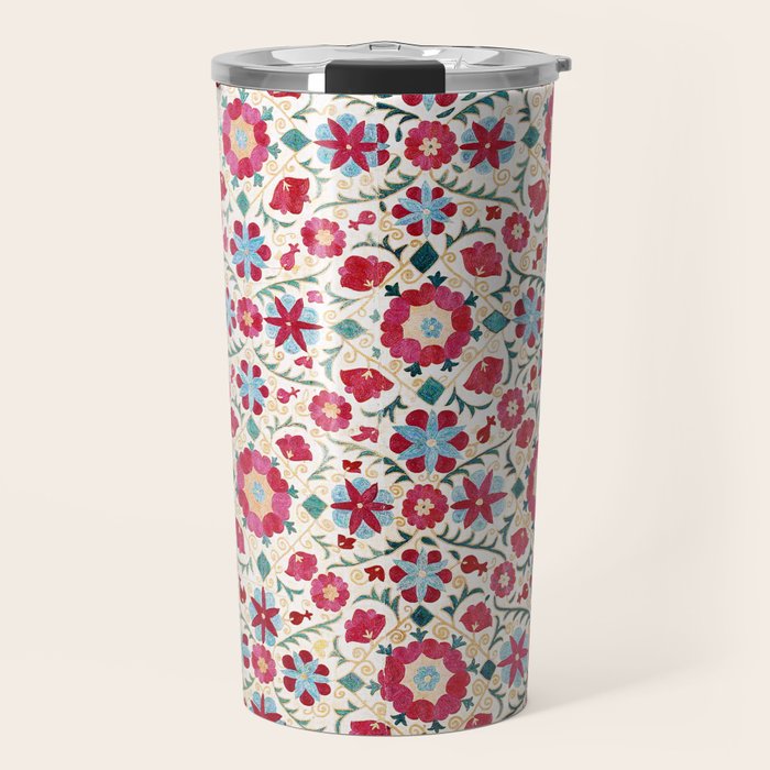 Kermina Suzani South West Uzbekistan Embroidery Print Travel Mug Gallery Image 1