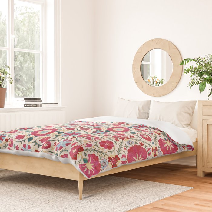 Kermina Suzani South West Uzbekistan Embroidery Print Duvet Cover Gallery Image 2