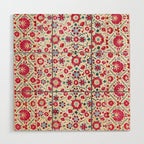 Kermina Suzani South West Uzbekistan Embroidery Print Wood Wall Art Gallery Image 1