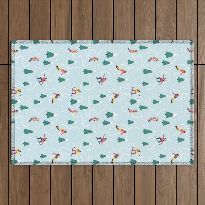 Snowboarding Girls Outdoor Rug Gallery Image 1