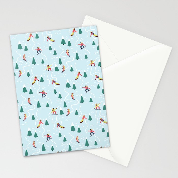 Snowboarding Girls Stationery Card Gallery Image 2