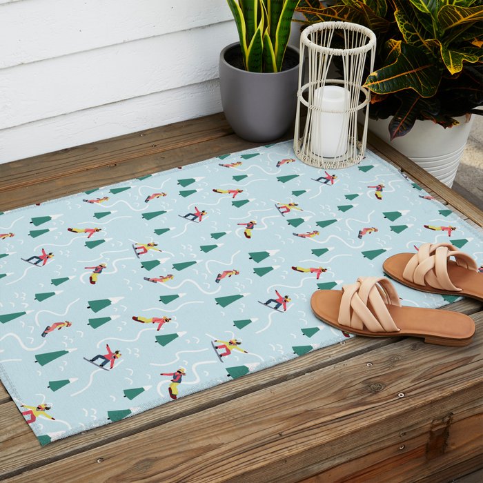 Snowboarding Girls Outdoor Rug Gallery Image 2