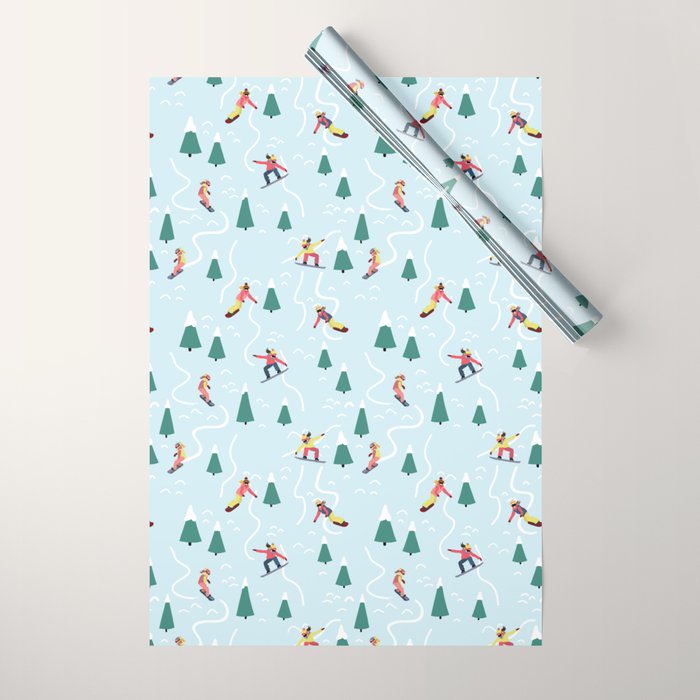 Snowboarding Girls Wrapping Paper Gallery Image 1