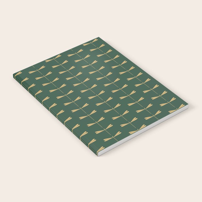 Dragonfly Pattern XVII Kelly Green Notebook Gallery Image 2