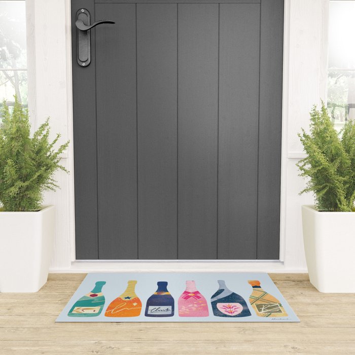 Champagne Bottles - Blue Ver. Welcome Mat Gallery Image 3