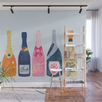 Champagne Bottles - Blue Ver. Wall Mural Gallery Image 1