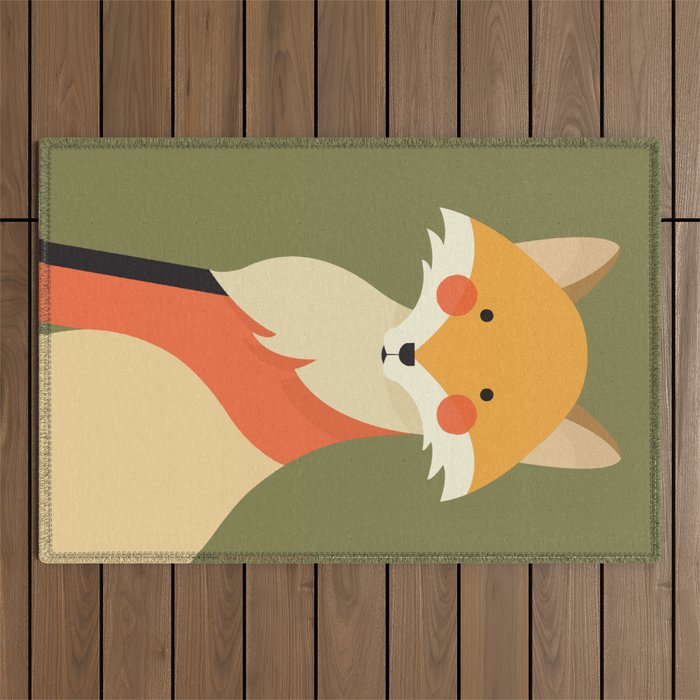 Red Fox, Animal Portrait Outdoor Rug Gallery Image 1