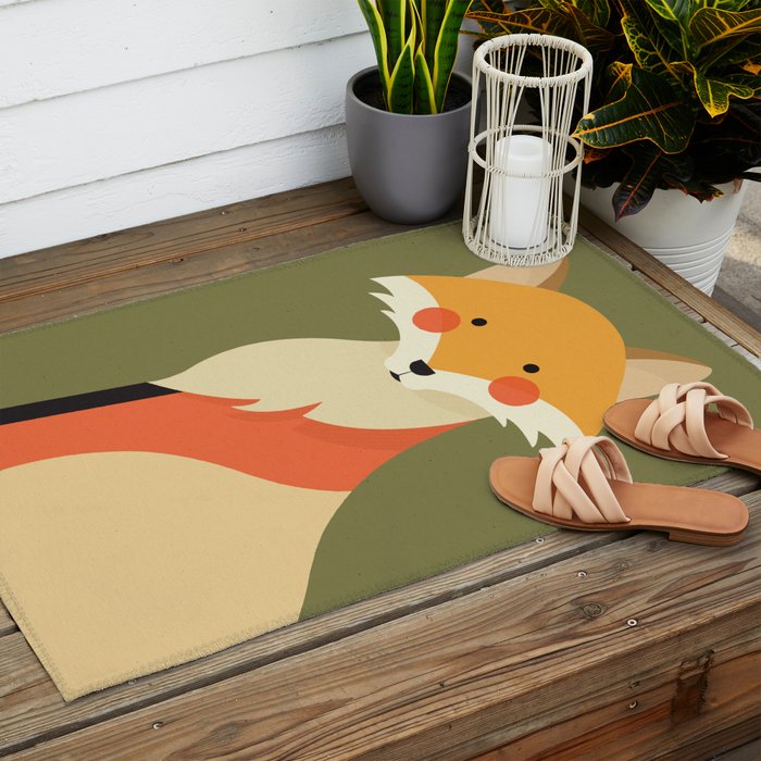 Red Fox, Animal Portrait Outdoor Rug Gallery Image 2