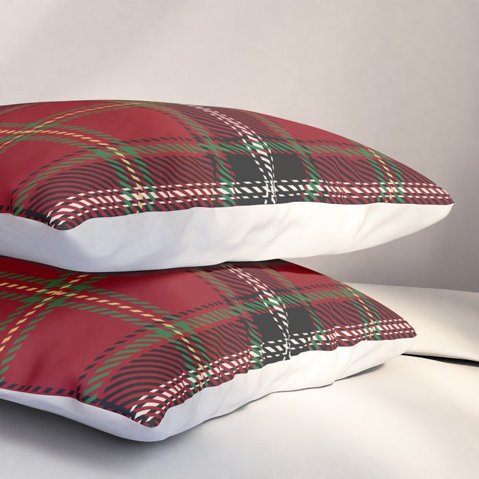Classic Christmas Red Tartan Plaid Pillow Sham Gallery Image 3