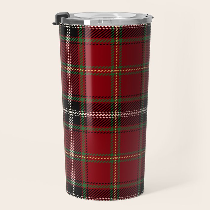 Classic Christmas Red Tartan Plaid Travel Mug Gallery Image 3