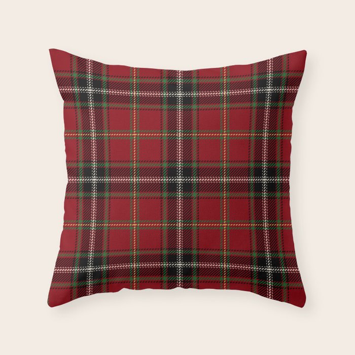 Classic Christmas Red Tartan Plaid Throw Pillow Gallery Image 6