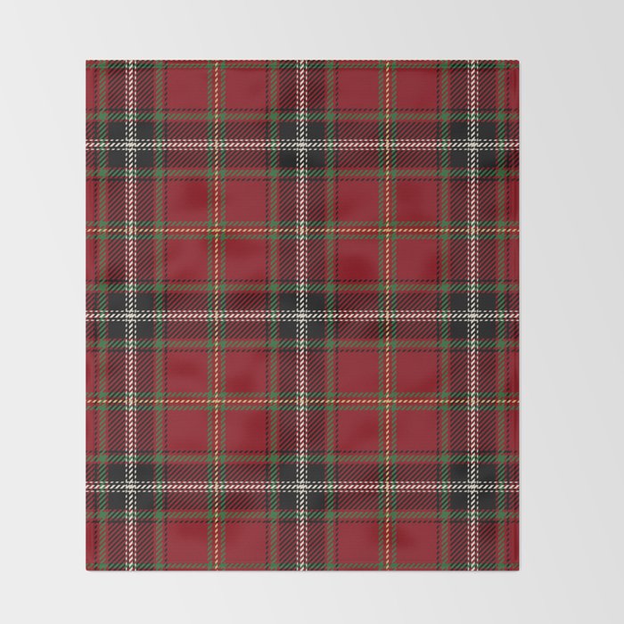 Classic Christmas Red Tartan Plaid Throw Blanket Gallery Image 2