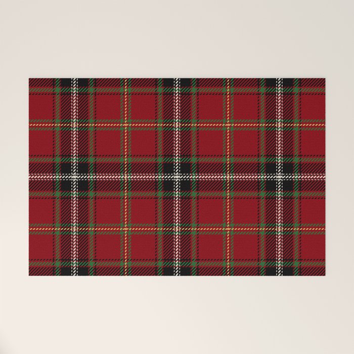 Classic Christmas Red Tartan Plaid Welcome Mat Gallery Image 1