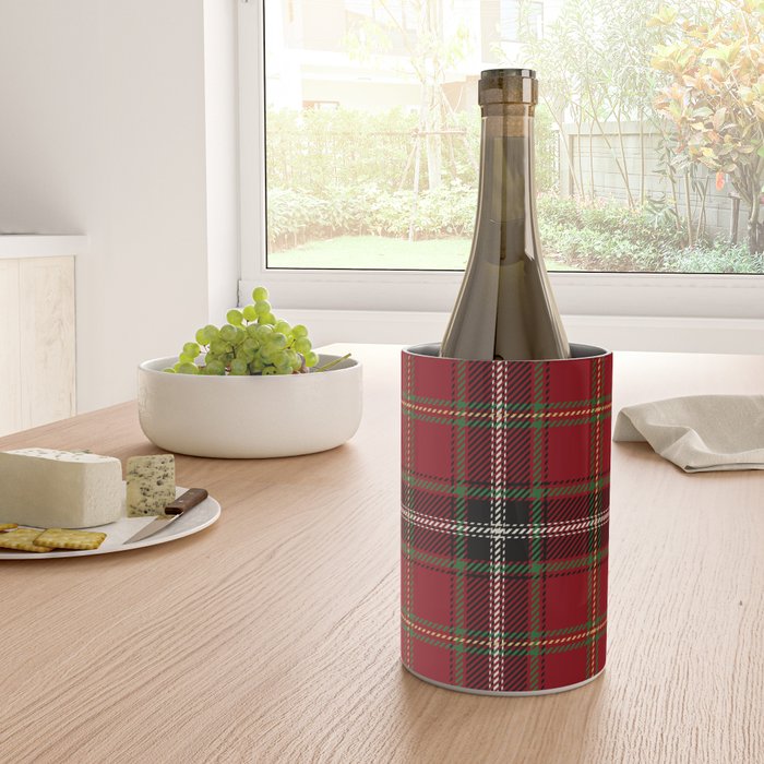 Classic Christmas Red Tartan Plaid Wine Chiller Gallery Image 4