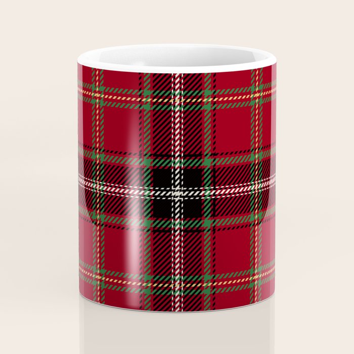 Classic Christmas Red Tartan Plaid Coffee Mug Gallery Image 4