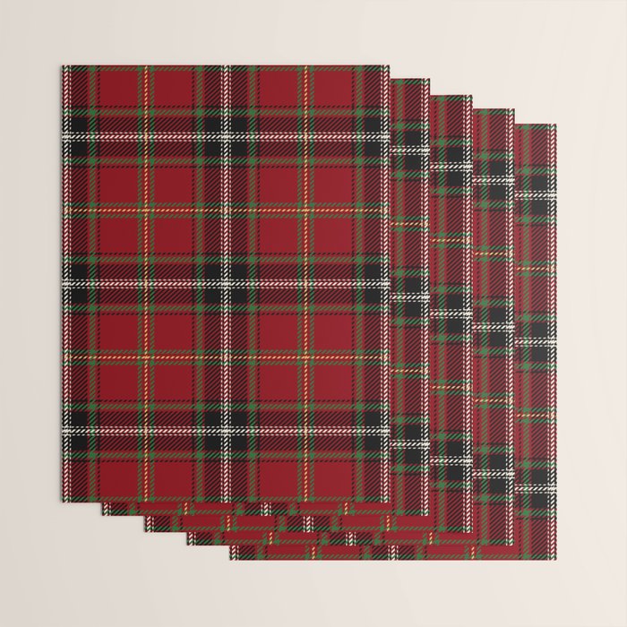 Classic Christmas Red Tartan Plaid Wrapping Paper Gallery Image 3