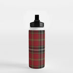Classic Christmas Red Tartan Plaid Water Bottle Gallery Image 2
