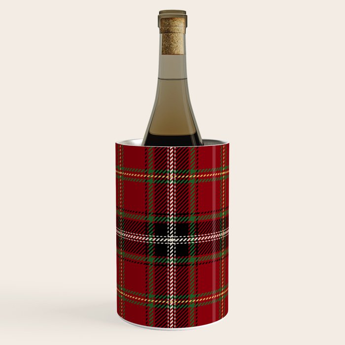 Classic Christmas Red Tartan Plaid Wine Chiller Gallery Image 1