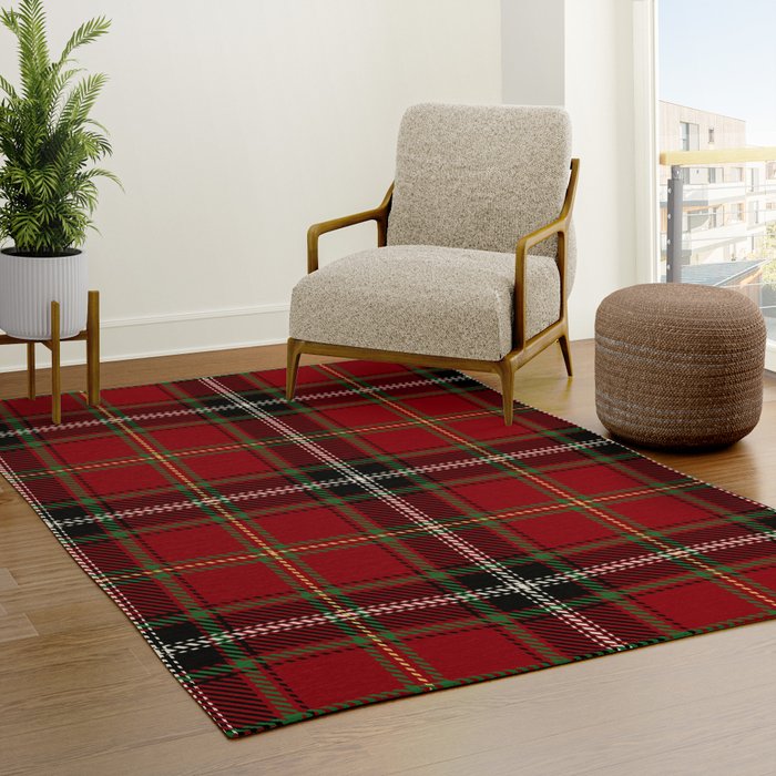 Classic Christmas Red Tartan Plaid Rug Gallery Image 3