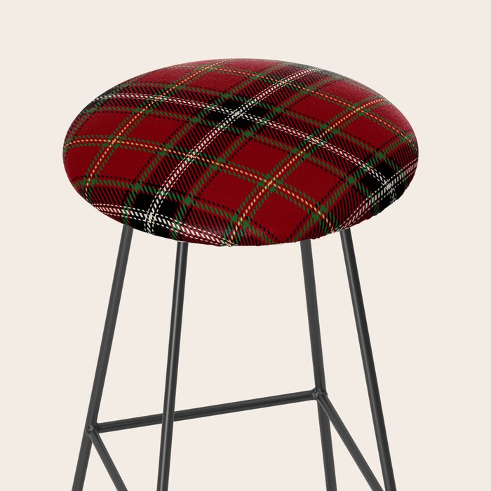 Classic Christmas Red Tartan Plaid Stool Gallery Image 2