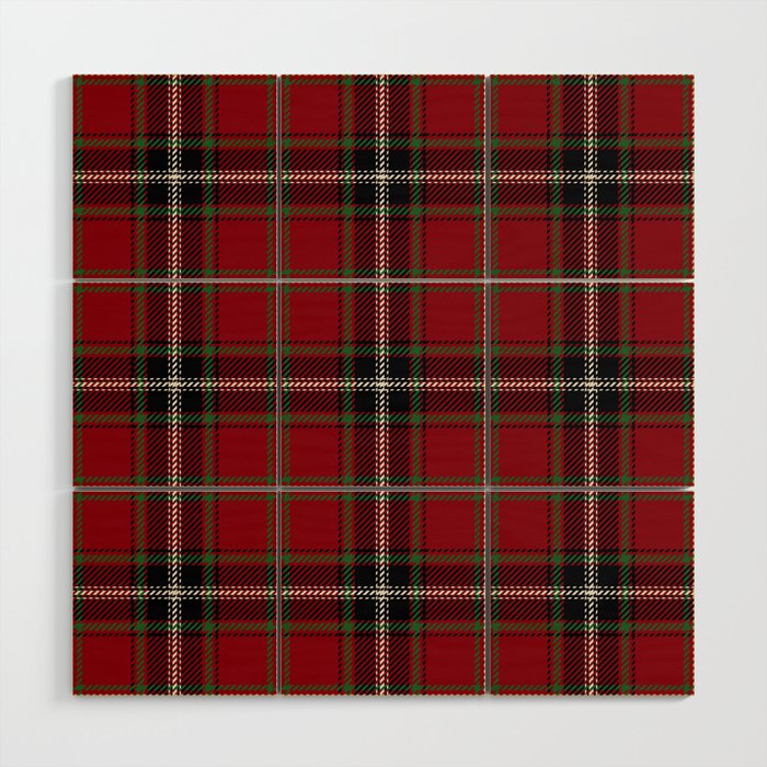 Classic Christmas Red Tartan Plaid Wood Wall Art Gallery Image 1
