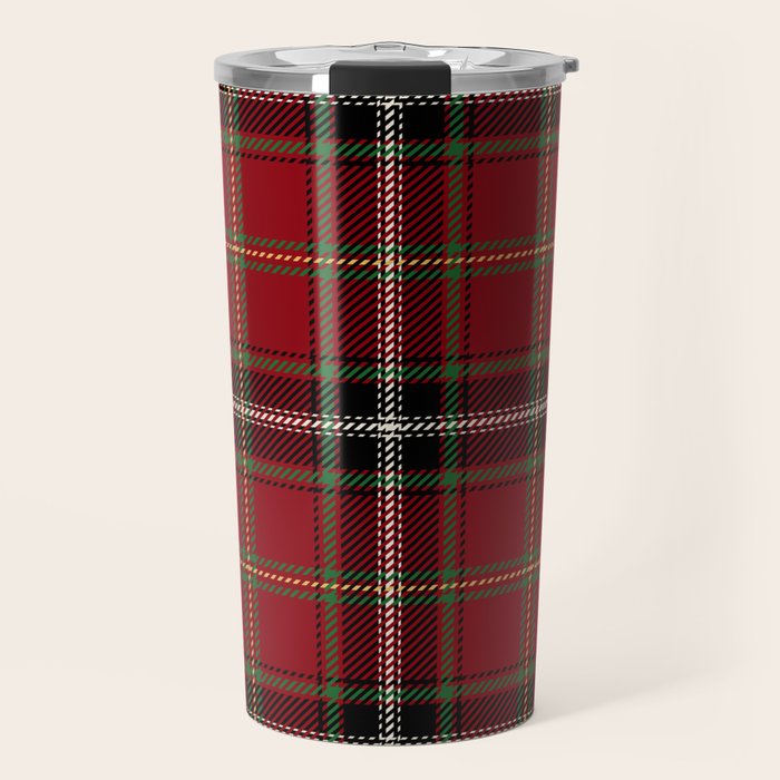 Classic Christmas Red Tartan Plaid Travel Mug Gallery Image 1