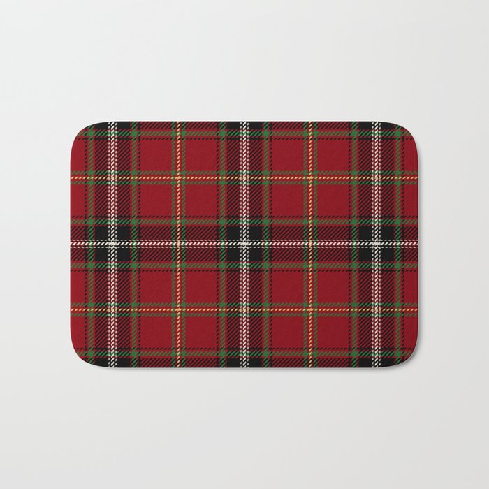 Classic Christmas Red Tartan Plaid Bath Mat Gallery Image 1