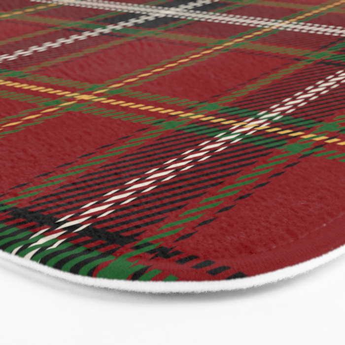 Classic Christmas Red Tartan Plaid Bath Mat Gallery Image 3