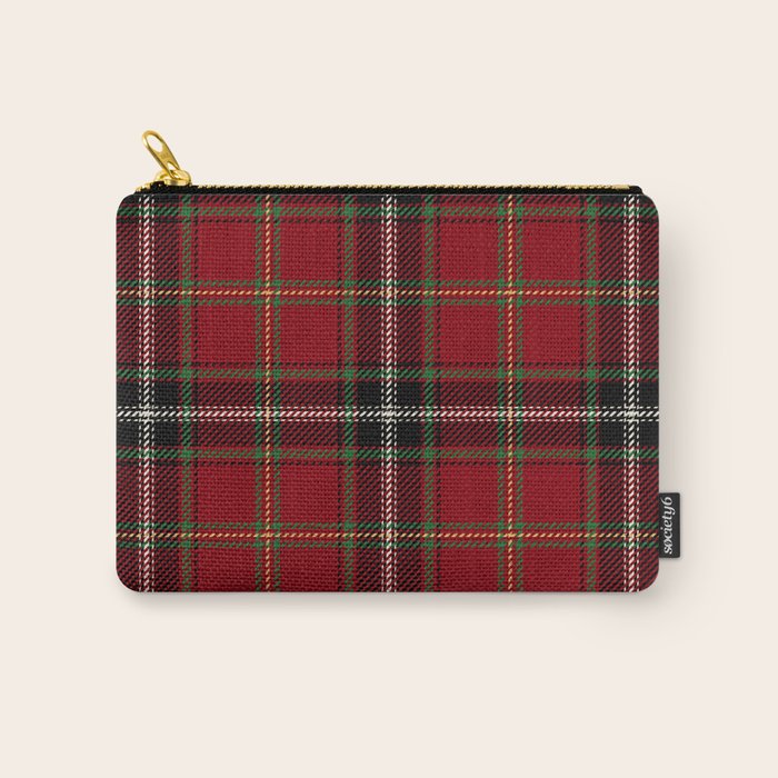 Classic Christmas Red Tartan Plaid Carry All Pouch Gallery Image 1