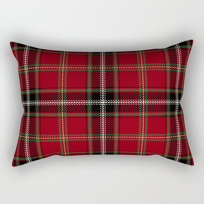 Classic Christmas Red Tartan Plaid Rectangular Pillow Gallery Image 2