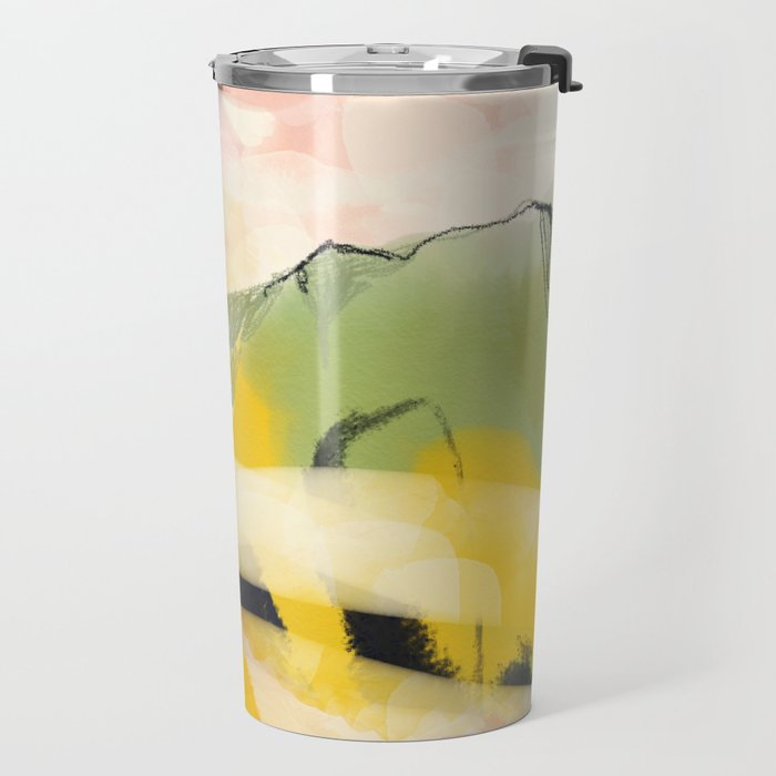 landscape abtract - paysage jaune Travel Mug Gallery Image 2