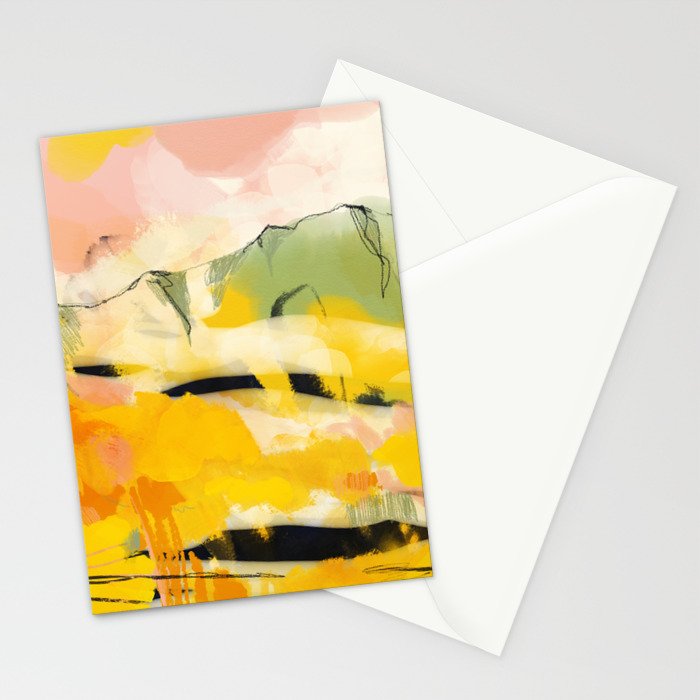 landscape abtract - paysage jaune Stationery Card Gallery Image 2