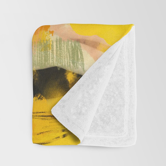 landscape abtract - paysage jaune Throw Blanket Gallery Image 3